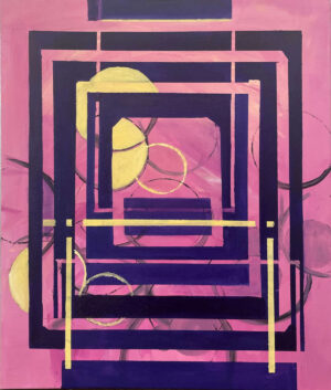 This artwork titled "Inner Feeling" by Beata Kozlowska is an abstract expression that evokes a sense of contemplation through its colour palette. The use of geometric shapes and a mix of warm and cool tones creates a visual dialogue between lightness and depth, reflecting the complex layers of emotions we experience within ourselves. Acrylic on Canvas 61 x 51 cm 2025